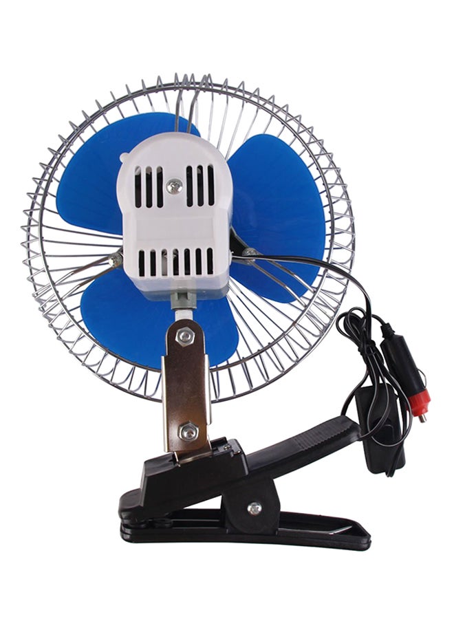 مروحة سيارة محمولة مع شاحن فضي/ أزرق/ أسود - Image 2