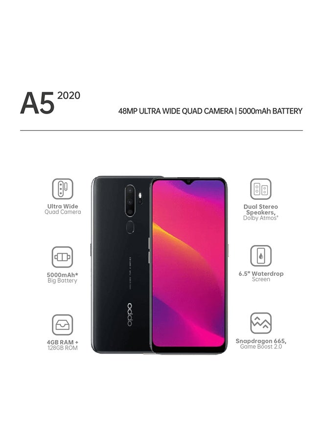 OPPO - A5 (2020) Dual SIM Mirror Black 128GB 4GB RAM 4G LTE - Image 1
