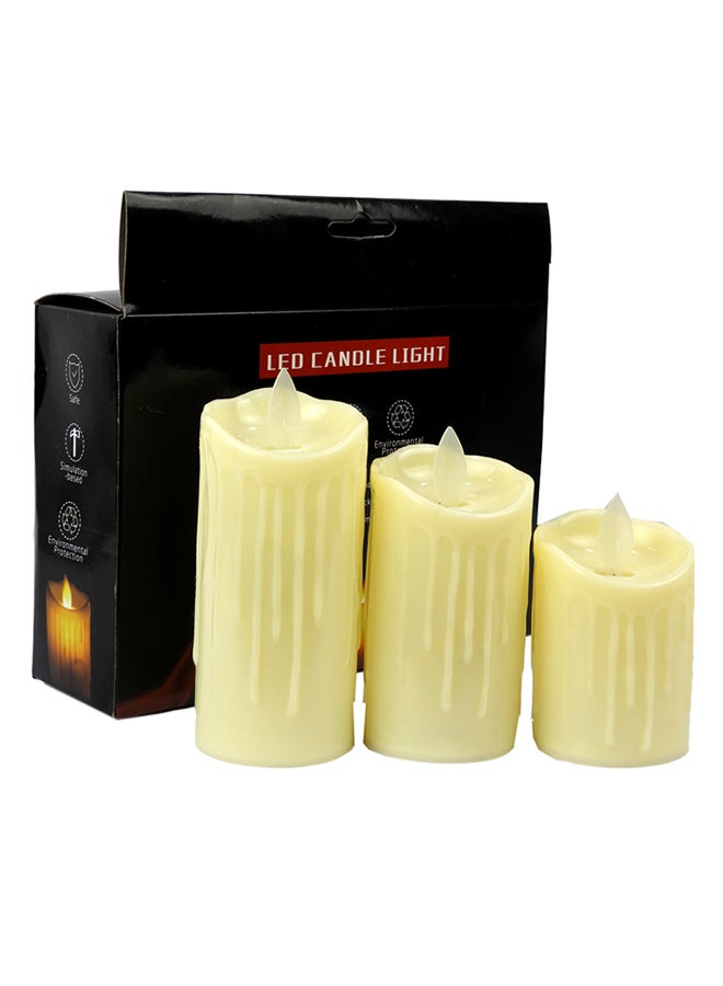 3-Piece LED Candle Light White 17X8,13X7,8X8CM - Image 2