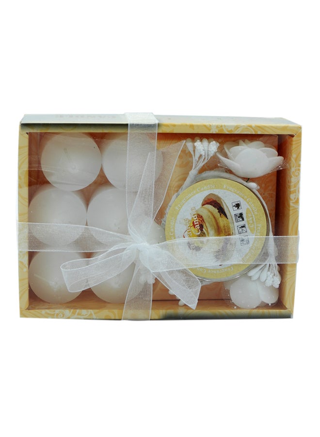 بابازام 6 Cake Scented Tealight Candles With Holder Set White  - Image 1