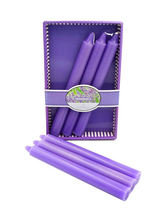 BABAZAM - 6-Piece Scented Lavender Candle Purple 20cm - Image 1