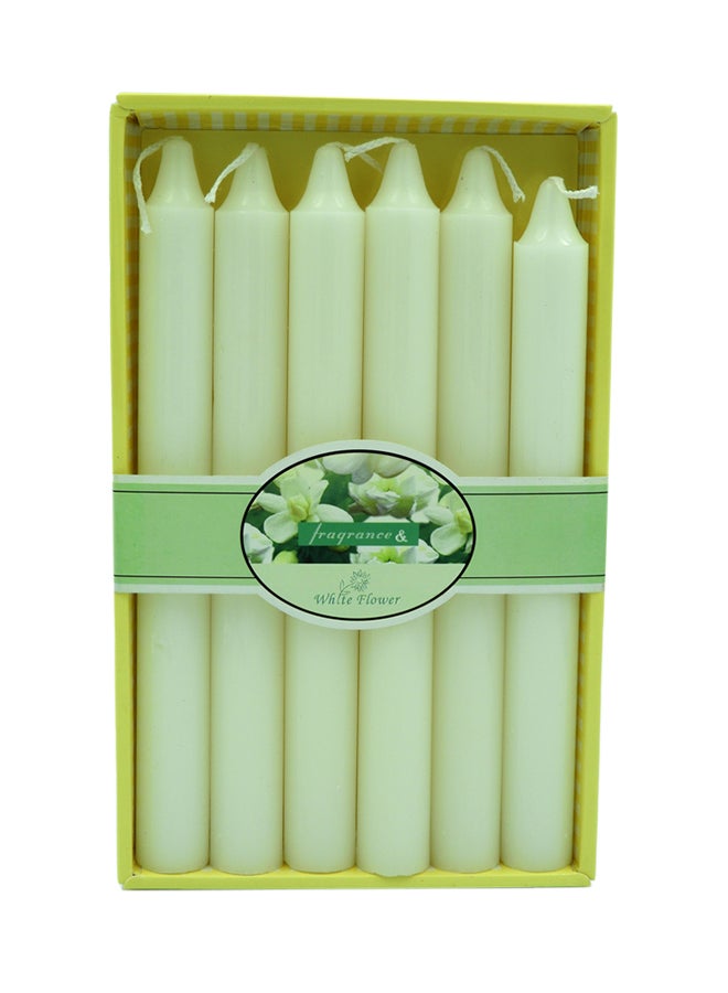 BABAZAM 6-Piece Fragrance Scented Candle White 20cm - Image 1