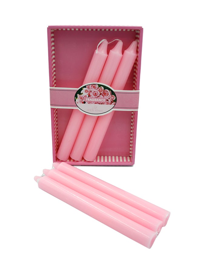 BABAZAM 6-Piece Scented Rose Candle Pink 20cm - Image 3