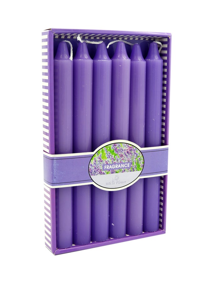 BABAZAM - 6-Piece Scented Lavender Candle Purple 20cm - Image 1