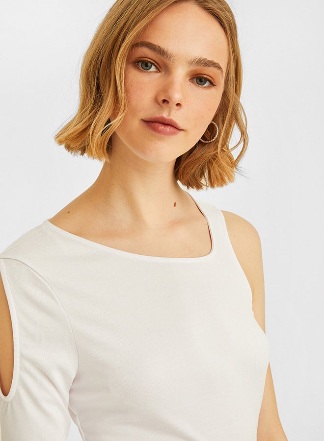 OXXO Asymmetric Blouse White  - Image 4