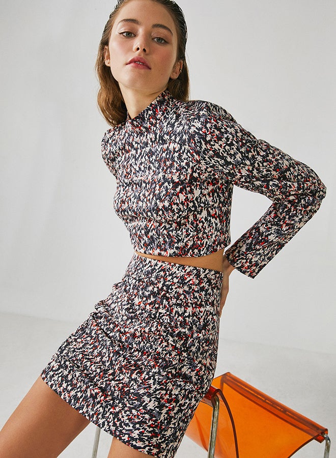 أو إكس إكس أو تنورة مطبعة متعدد الألوان - Image 4