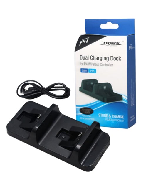 قاعدة شحن سلكية مزدوجة مع كابل USB لجهاز PS4
