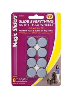 Magic Sliders 8-Piece Plastic Floor Slide Grey 1inch 