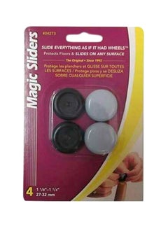 Magic Sliders 4-Piece Plastic Floor Slide Black/Grey 