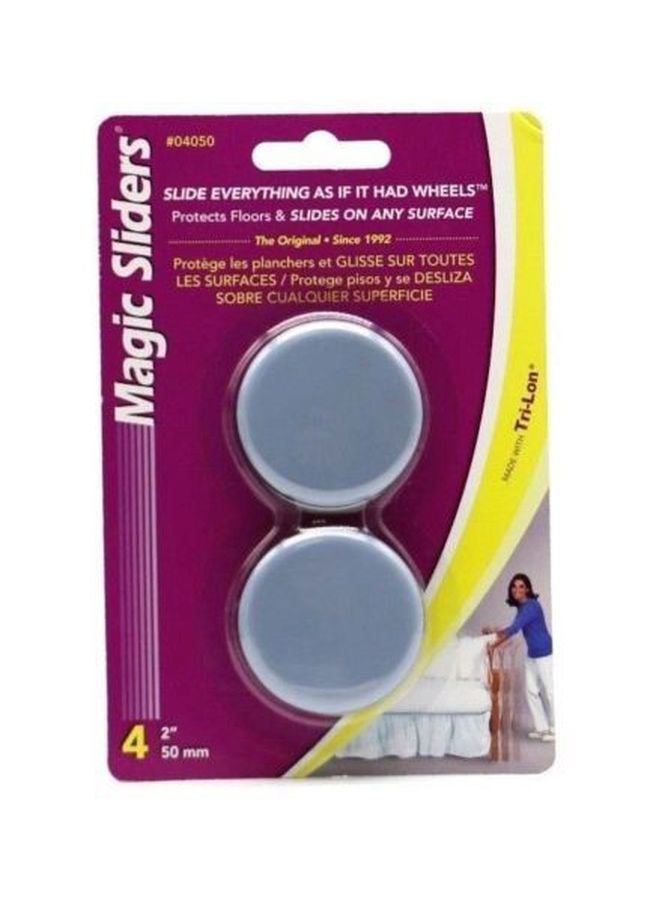 Magic Sliders 4-Piece Plastic Floor Slide White 2inch  - Image 1
