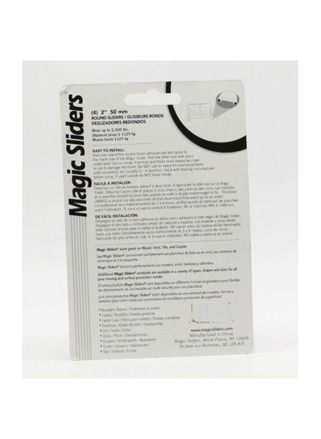 Magic Sliders 4-Piece Plastic Floor Slide White 2inch  - Image 2