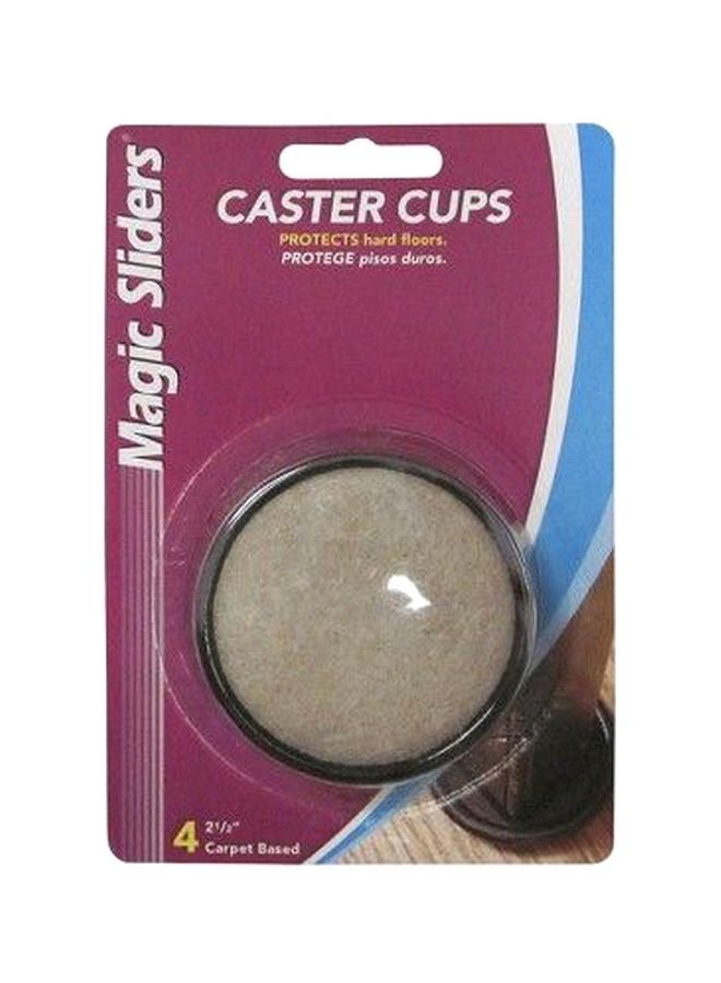 Magic Sliders 4-Piece Square Protective Caster Cup Brown 2inch