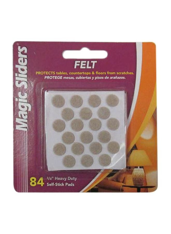 ماجيك سلايدرز مجموعة واقيات أرضية من اللباد مكونة من 84 قطعة أبيض 5بوصة - Image 1