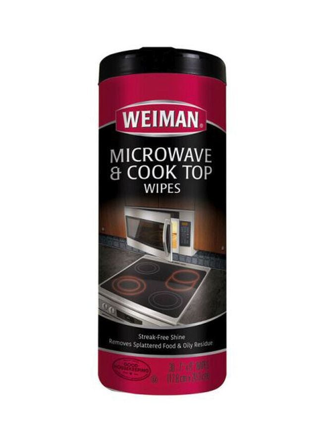 Weiman Pack Of 30 Microwave And Cook Top Wipes White 7x8inch
