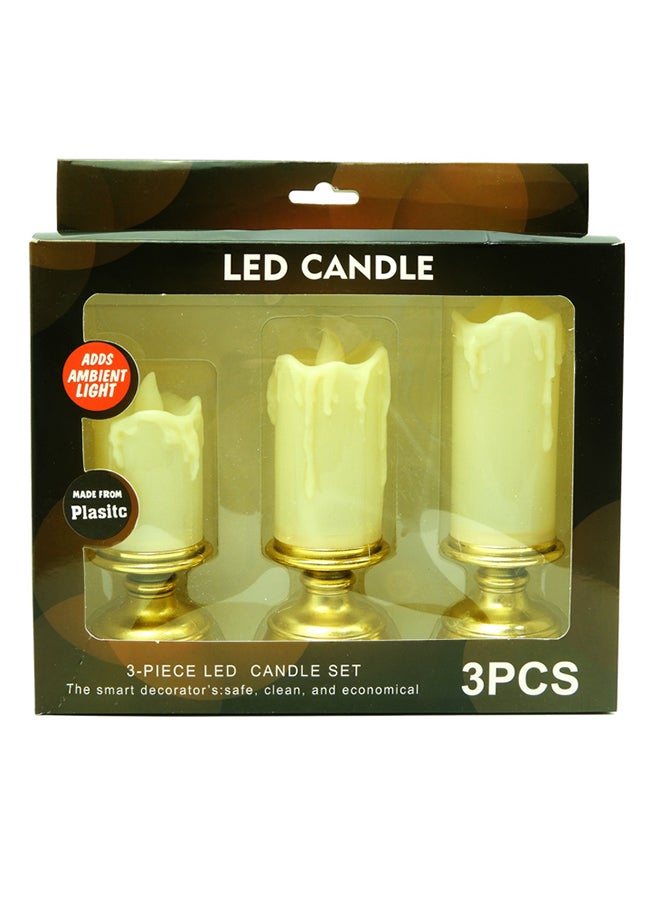 بابازام طقم شموع LED من 3 قطع أبيض  - Image 3