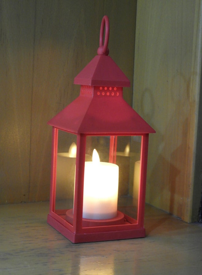 BABAZAM Lantern Shape Led Candle Red 23x10cm - Image 3