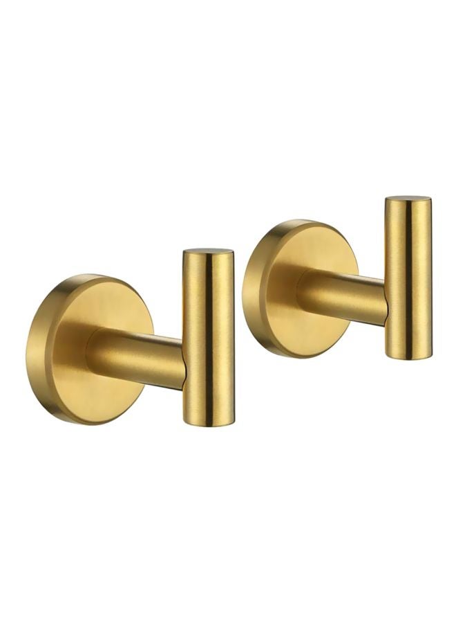 2-Piece 304 Stainless Steel Towel Hook Gold 5centimeter  - Image 1