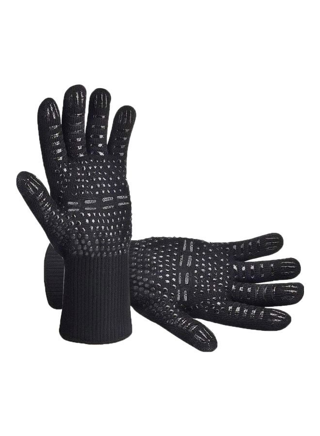 Generic Heat Resistant Barbecue Gloves Black  - Image 1