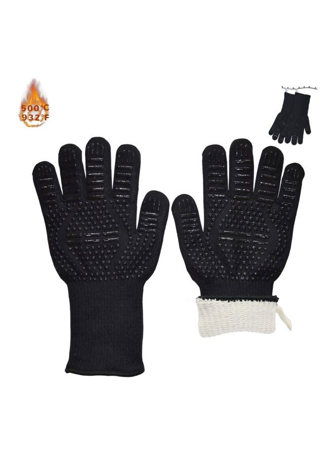 Generic Heat Resistant Barbecue Gloves Black  - Image 2