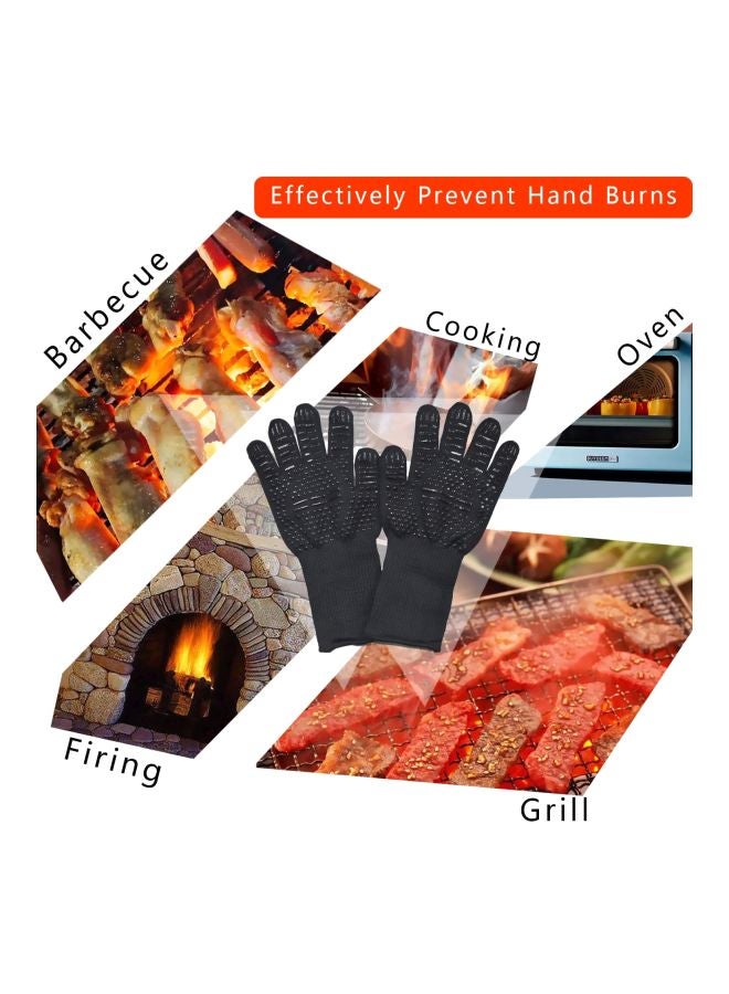 Generic Heat Resistant Barbecue Gloves Black  - Image 5