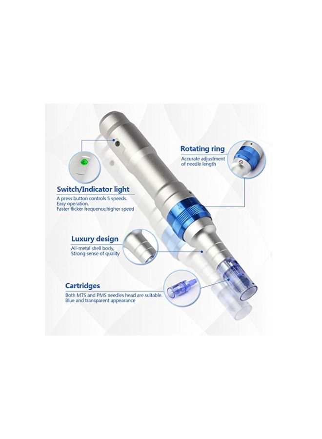 جهاز تدليك الوجه للعناية بالبشرة بالأبر الدقيقة فضي 720جرام - Image 3