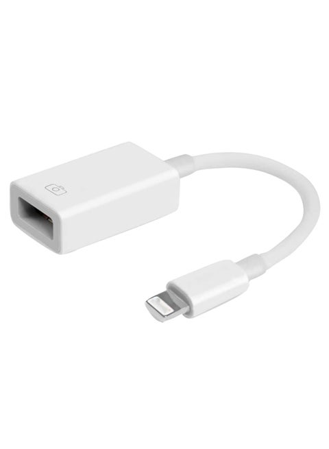 Lightning To USB OTG Adapter White
