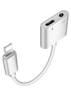 Lightning To Charger Splitter Headphone Adapter White