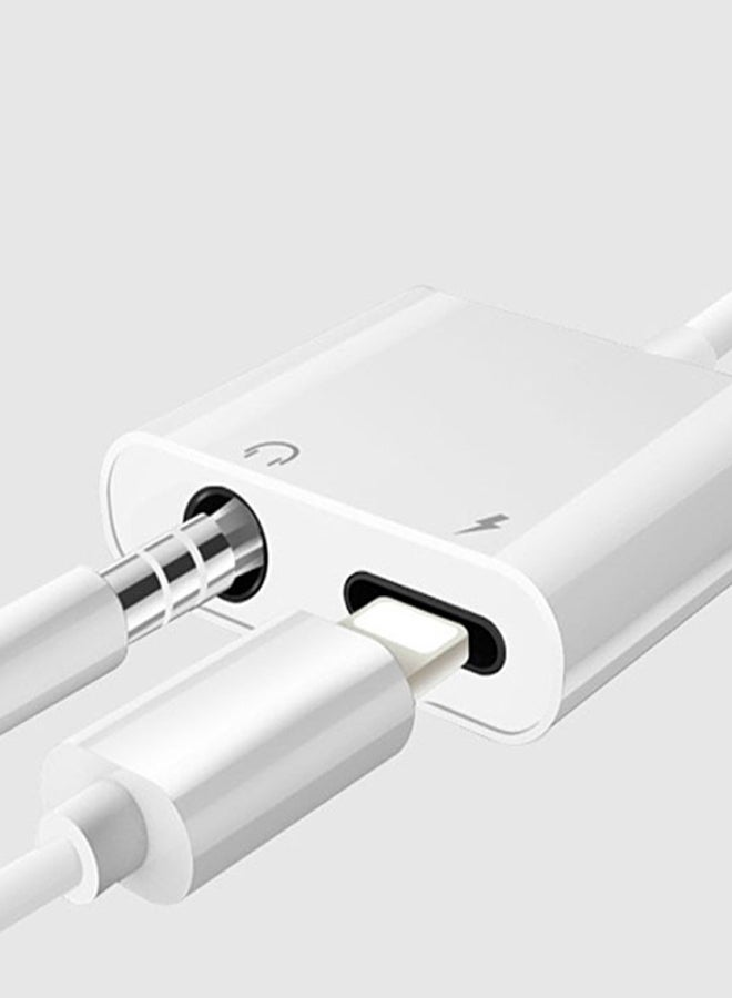 Generic - Lightning To Charger Splitter Headphone Adapter White - Image 1