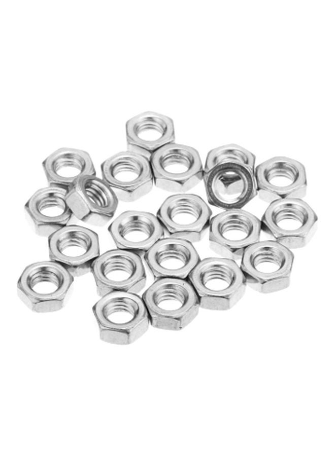 21-Piece Nuts Silver 14mm 