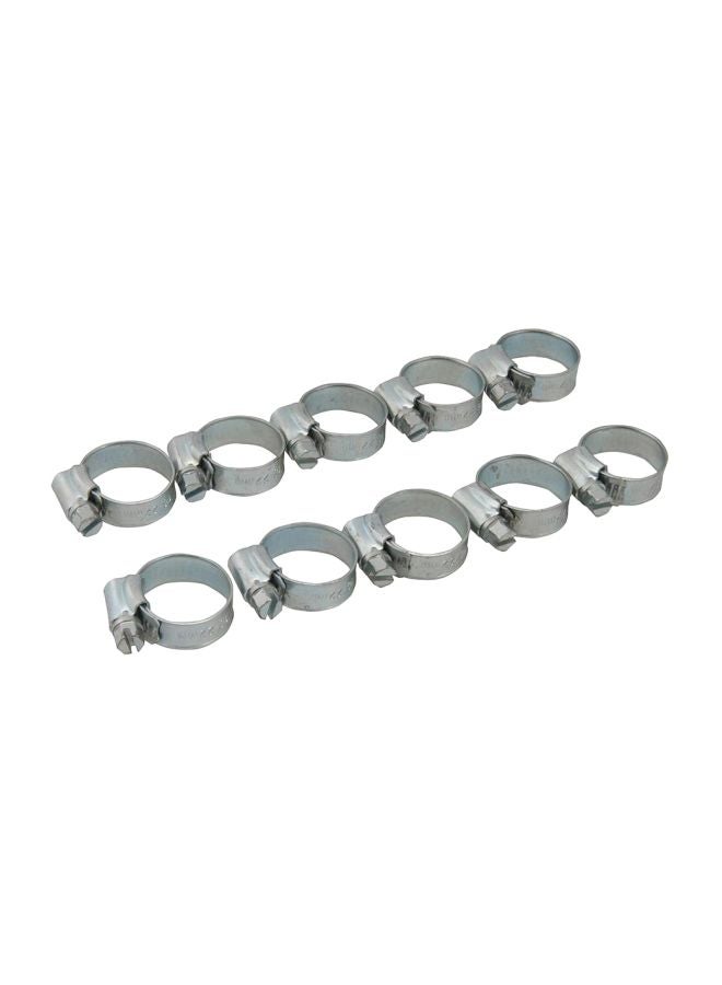 فيكس مان مجموعة مشابك خرطوم مكونة من 10 قطع فضي - Image 2