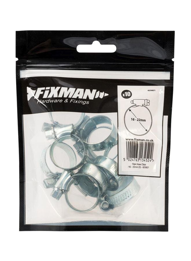 فيكس مان مجموعة مشابك خرطوم مكونة من 10 قطع فضي - Image 4