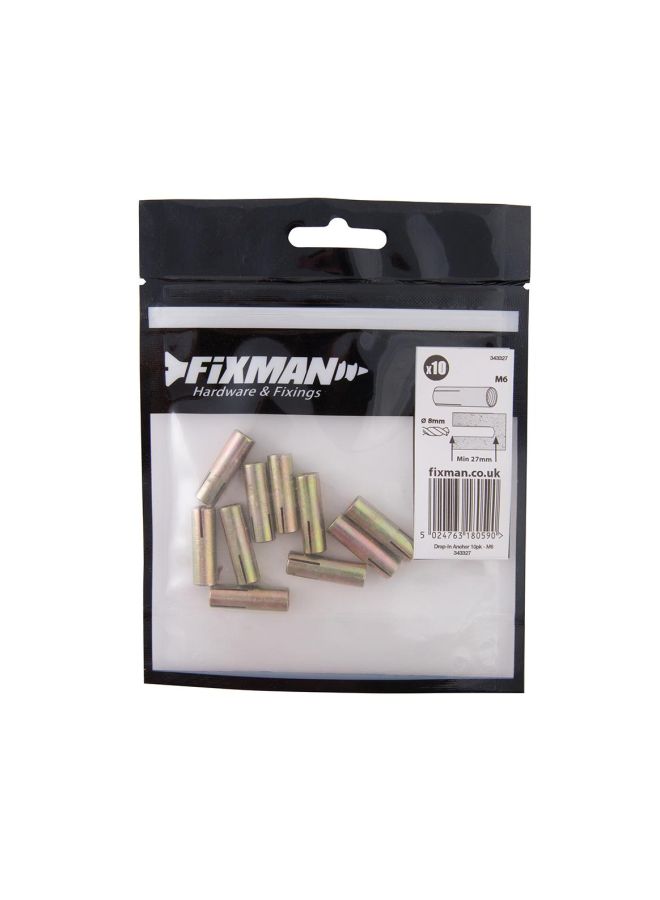 FIXMAN - 10-Piece Drop-In Anchors Pipe Set Brown - Image 1