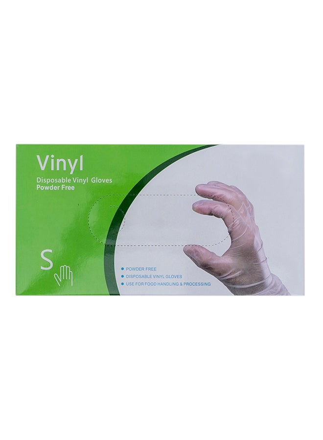 70-Piece Disposable Vinyl Gloves Transparent Small Transparent Small - Image 1