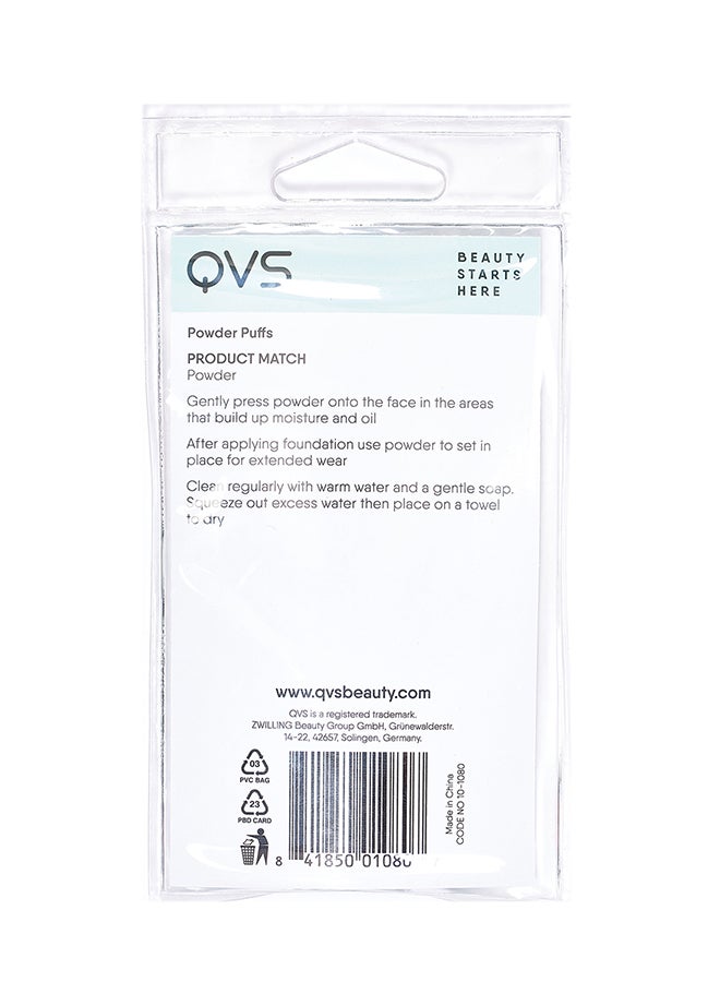QVS 2-Piece Powder Puff Beige/Silver  - Image 2