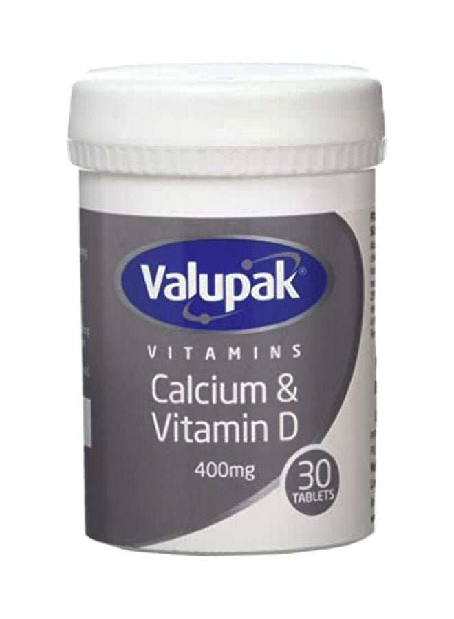 Calcium With Vitamin D Dietary Supplement - 30 Capsules