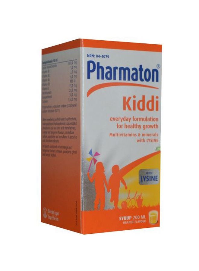 Pharmaton Kiddi Orange Flavour Syrup - 200ml