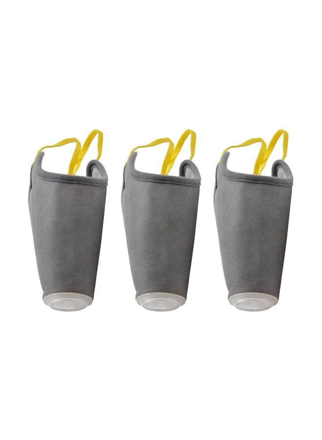 3 أقنعة واقية من القطن رمادي M - Image 1