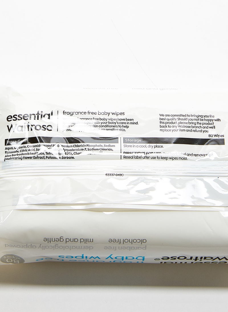 WAITROSE Fragrance Free Baby Wipes - 80 Count - Image 3