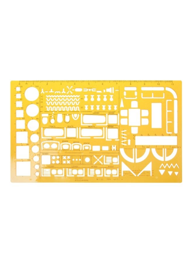 Generic Pack Of 2 Furniture Construction Template Ruler Yellow  - Image 1