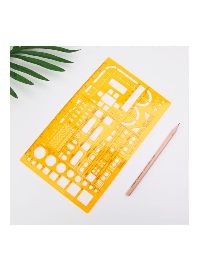 Generic Pack Of 2 Furniture Construction Template Ruler Yellow  - Image 2