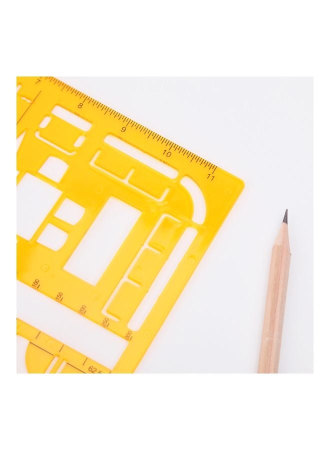 Generic Pack Of 2 Furniture Construction Template Ruler Yellow  - Image 3