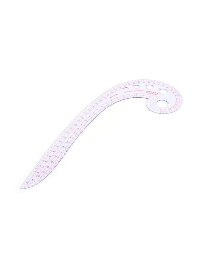 Generic Pack Of 2 Long Comma Shaped Curve Ruler Red/Clear  - Image 3