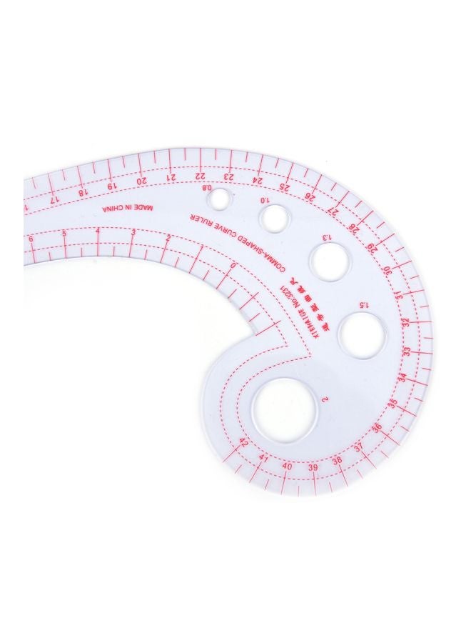 Generic Pack Of 2 Long Comma Shaped Curve Ruler Red/Clear  - Image 5