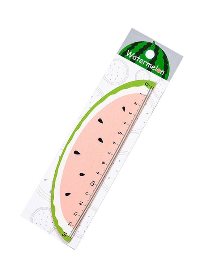 Watermelon Shaped Wooden Straight Ruler Green/Pink/Black