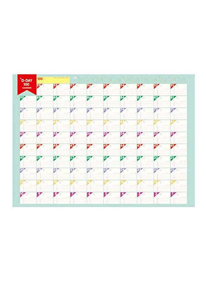 10-Piece 100 Days Countdown Calendar Planner Blue/White/Red - Image 1