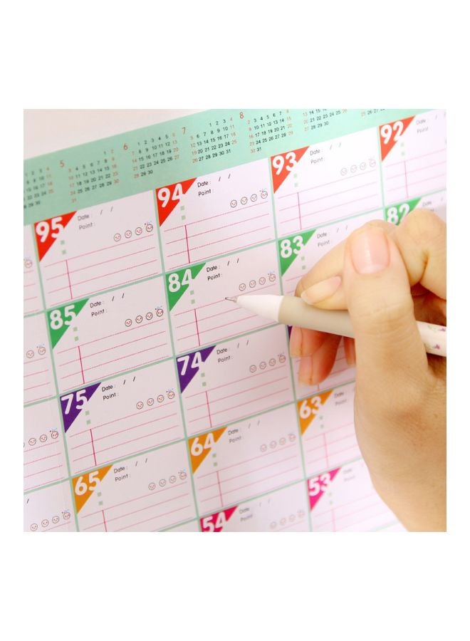 10-Piece 100 Days Countdown Calendar Planner Blue/White/Red - Image 2