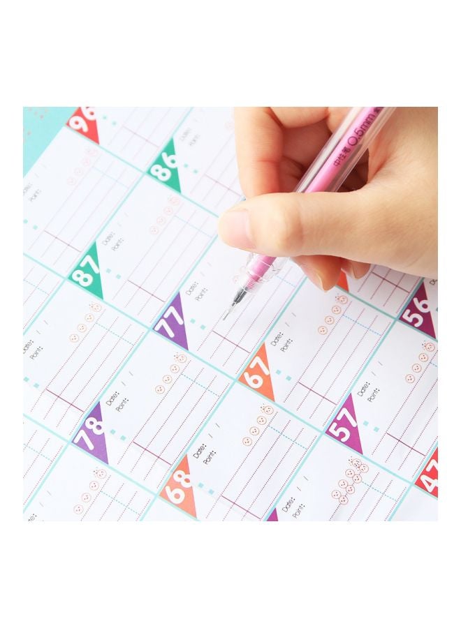 10-Piece 100 Days Countdown Calendar Planner Blue/White/Red - Image 5