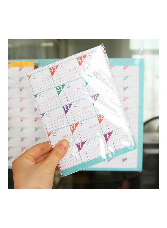 10-Piece 100 Days Countdown Calendar Planner Blue/White/Red - Image 3