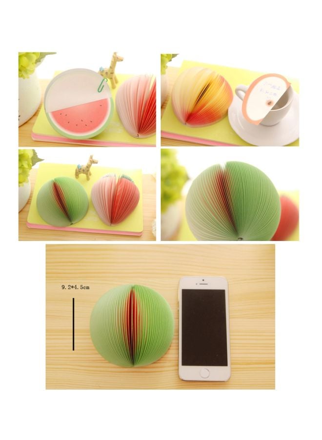 أوراق ملاحظات لاصقة بتصميم فاكهة . أخضر/ أحمر/ أبيض - Image 2