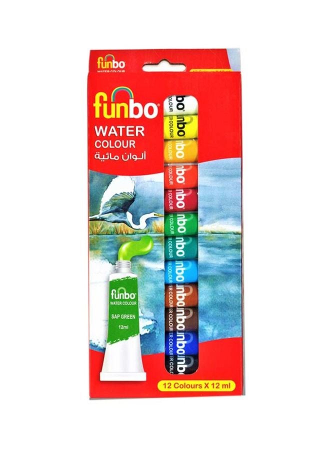 Funbo 12-Piece Water Colour Set Multicolour - Image 2